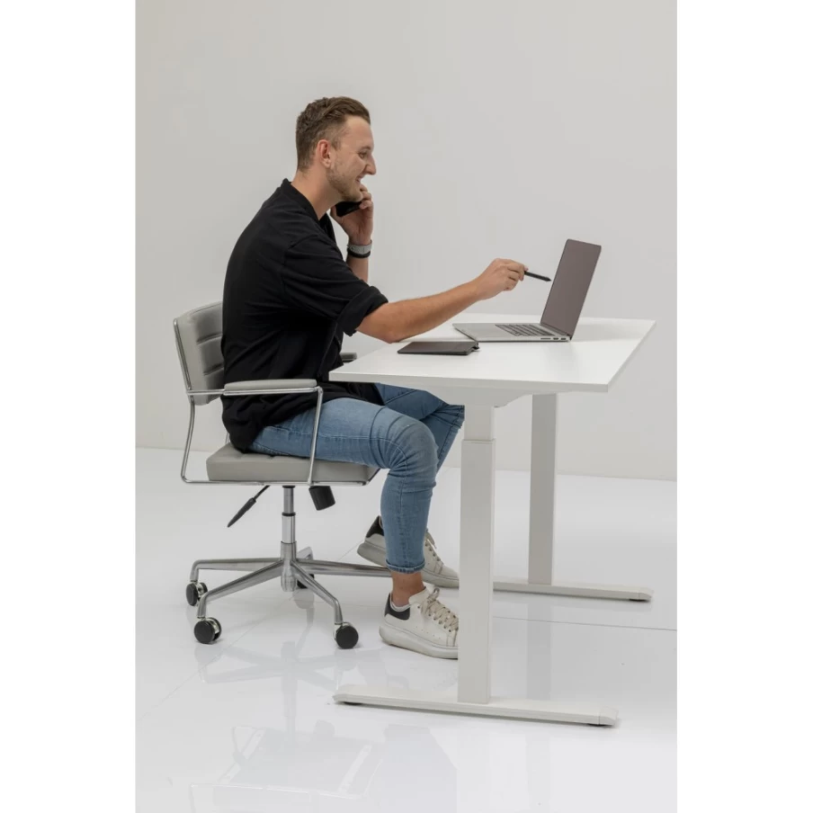 "KARE Design Modern White Office Desk 160x80 cm - Sleek Writing Workstation for Home & Business"