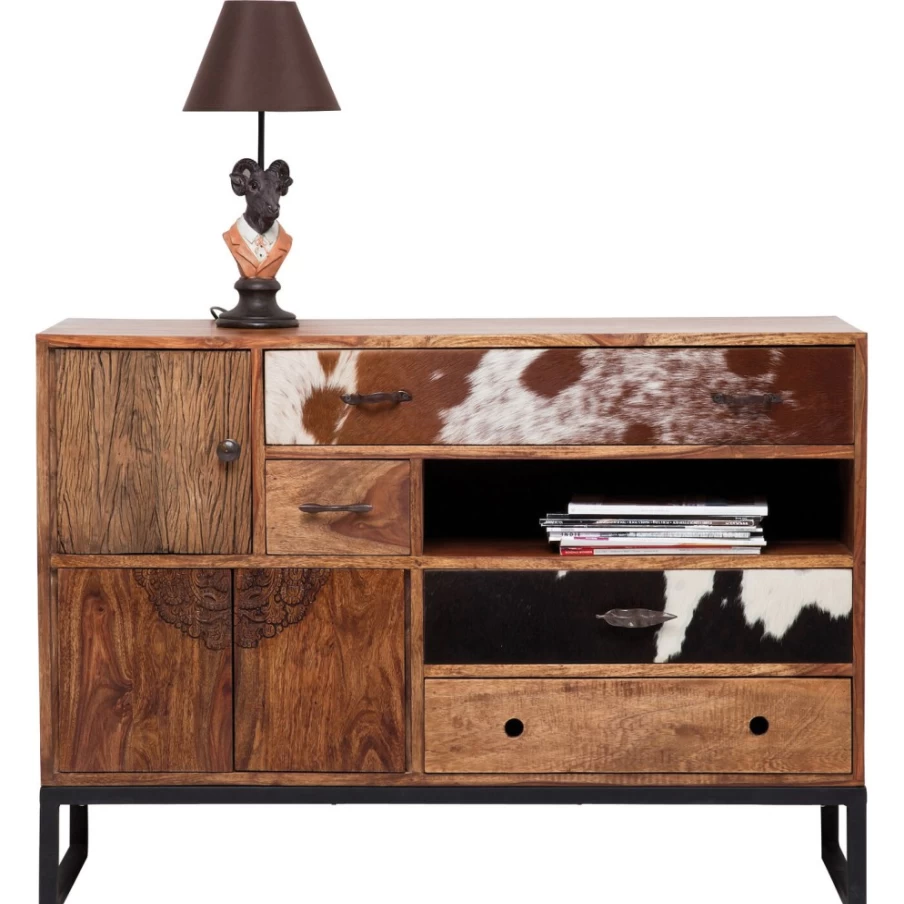 KARE Design Modern Rodeo 3-Door 4-Drawer Sideboard Cabinet for Living Room Storage