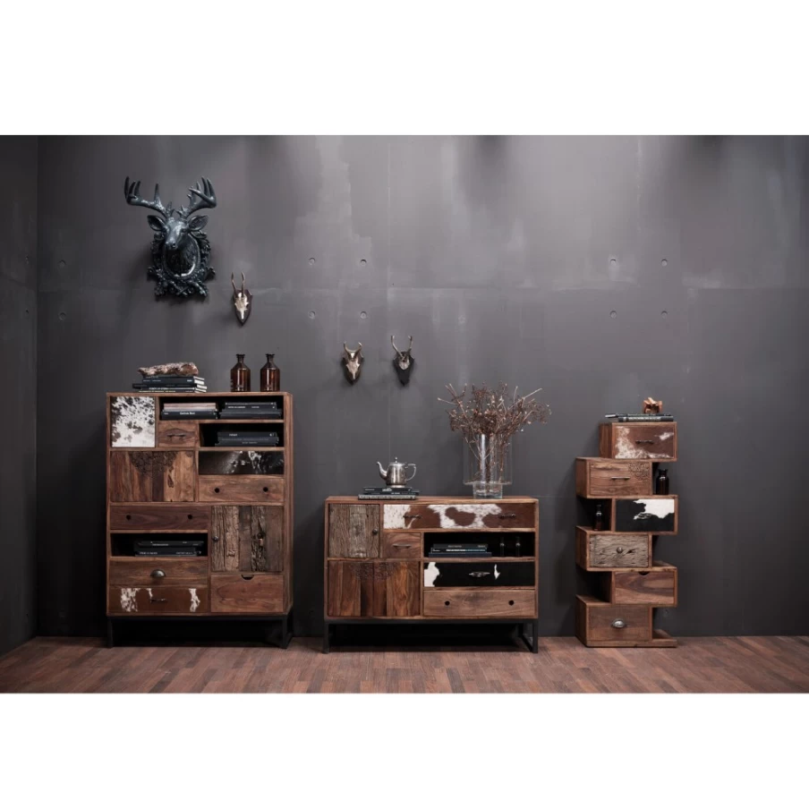 KARE Design Modern Rodeo 3-Door 4-Drawer Sideboard Cabinet for Living Room Storage