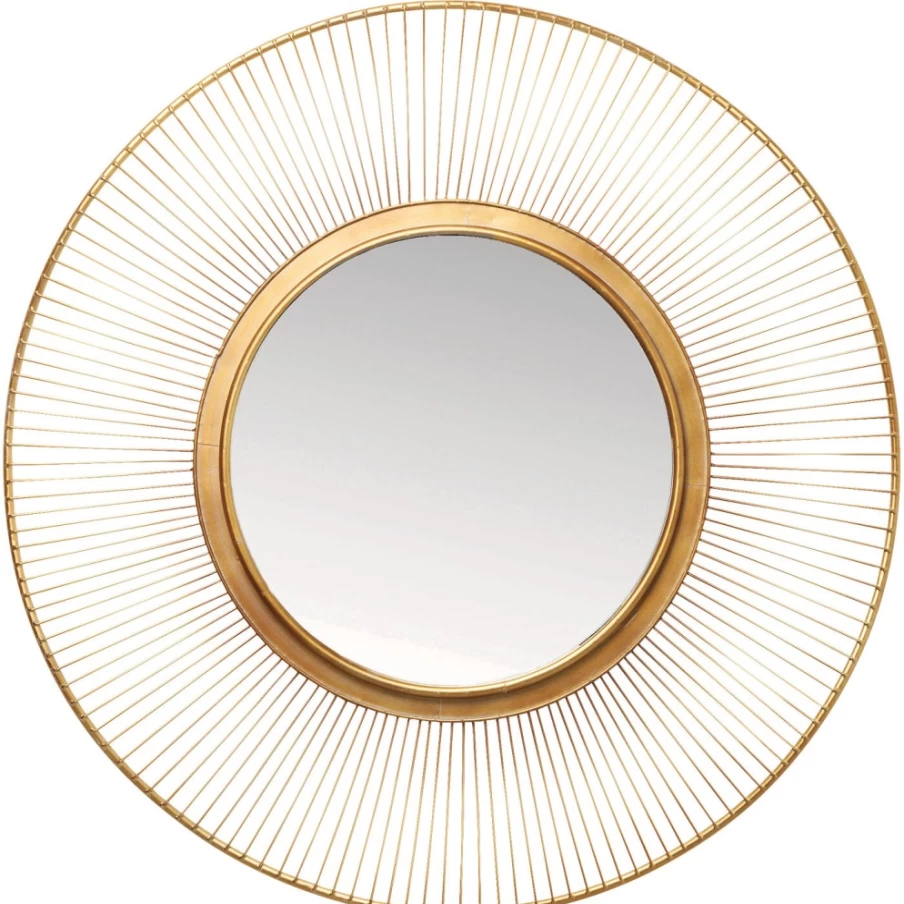 KARE Design Modern Gold Sunburst Mirror - 93cm Round Decorative Wall Art for Stylish Interiors