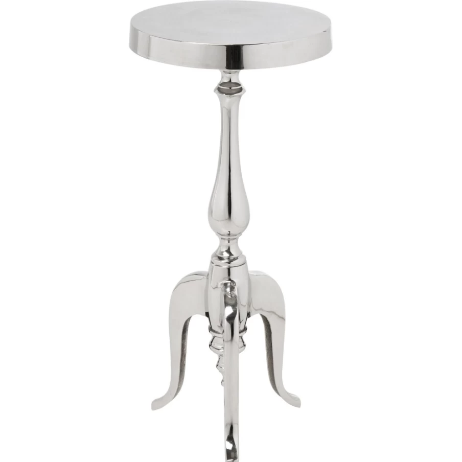 KARE Design Baroque Style Aluminum Side Table - 27cm Round Accent Table for Modern Living Room & Bar