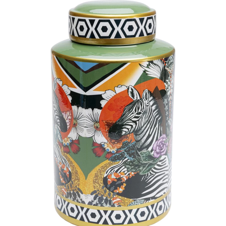 KARE Design Zebra Print Deco Jar Duo Set - 30cm Height Modern Home Decor Vase