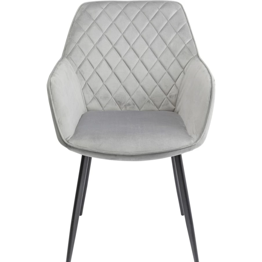 "KARE Design Kayla Grey Armchair - Modern Comfort Chair With Armrests"