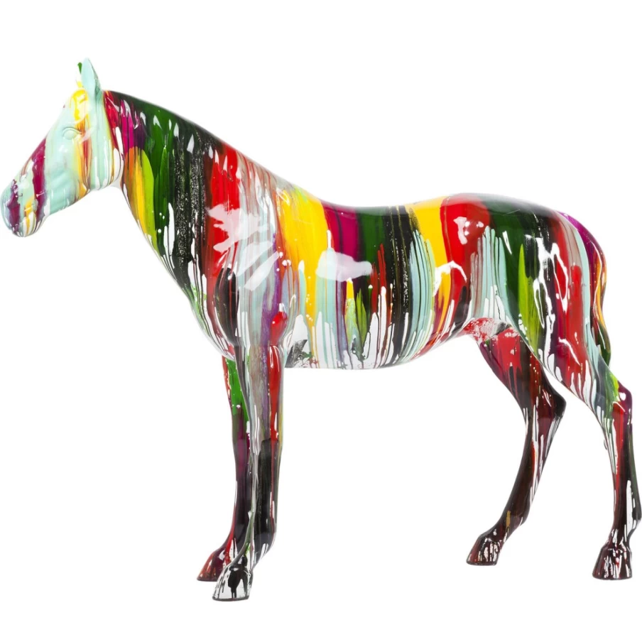 "KARE Design Modern Horse Statue – 216cm Tall Colorful Deco Figurine for Home & Garden"