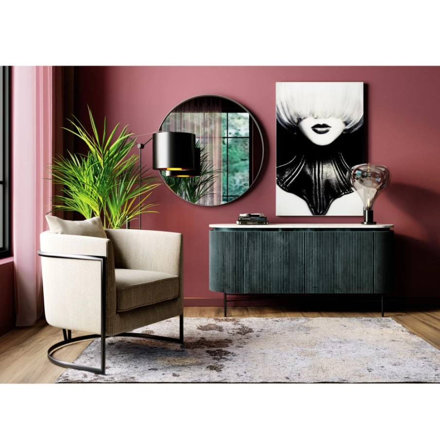 KARE Design Modern Curved Chrome Mirror O100 - Elegant Decorative Wall Mirror for Stylish Interiors