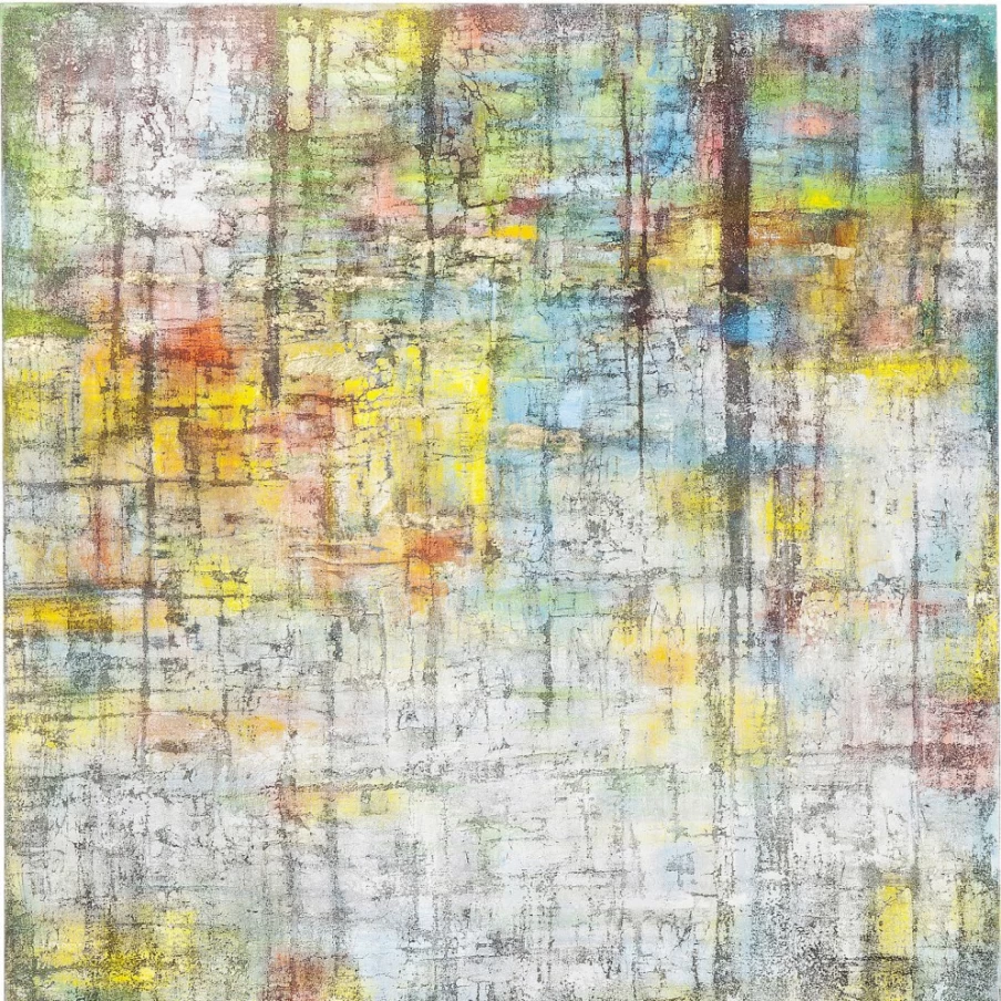 "KARE Design Modern Abstract Acrylic Painting - Vibrant Colors 150x150cm Wall Art"