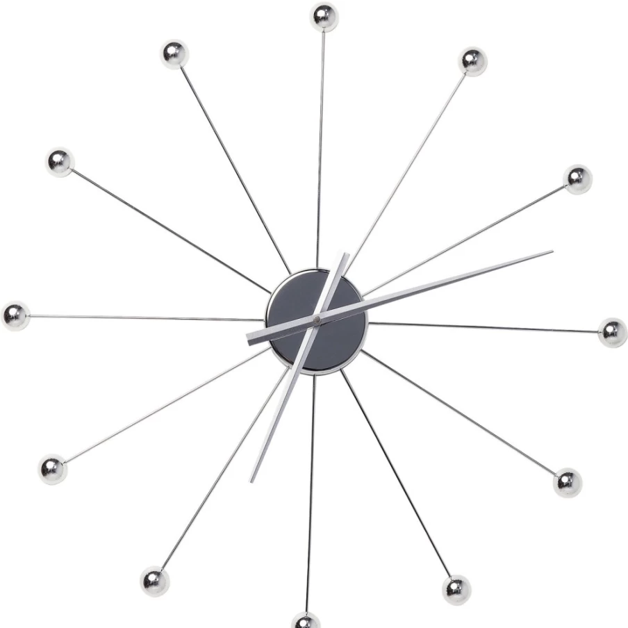 "KARE Design Modern Wall Clock - Unique Umbrella Balls Chrome Finish for Stylish Home Decor"