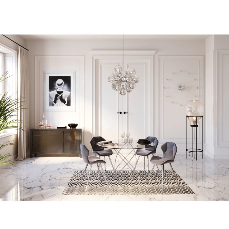"KARE Design Modern Wall Clock - Unique Umbrella Balls Chrome Finish for Stylish Home Decor"