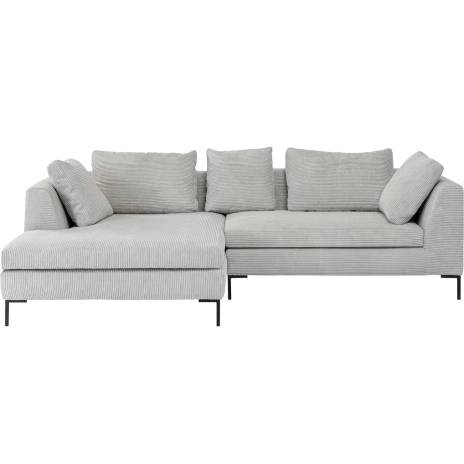 KARE Design Gianni Left-Facing Grey Fabric Corner Sofa for Modern Living Room