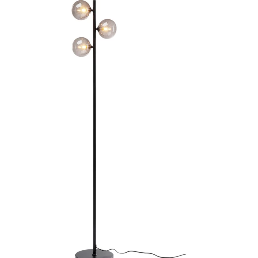 "KARE Design Modern Floor Lamp with Three Matt Black Spheres, 160cm Height"