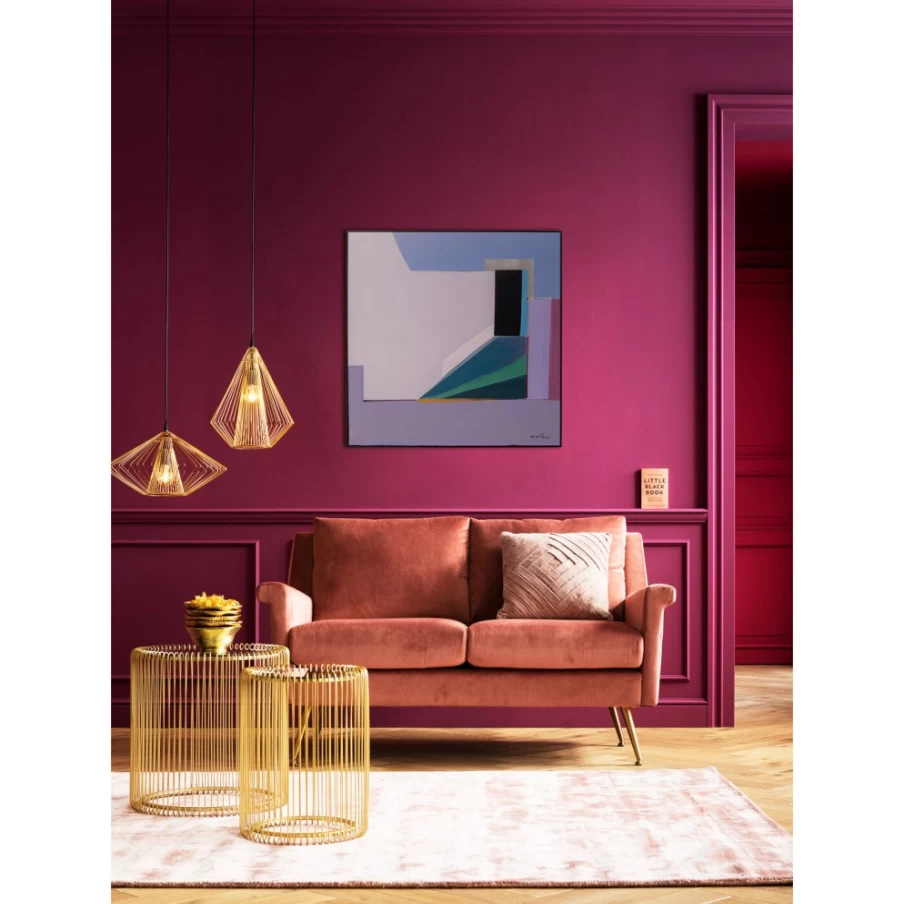 "KARE Design Modern Abstract Framed Wall Art Purple Geometric Shapes 113x113cm"