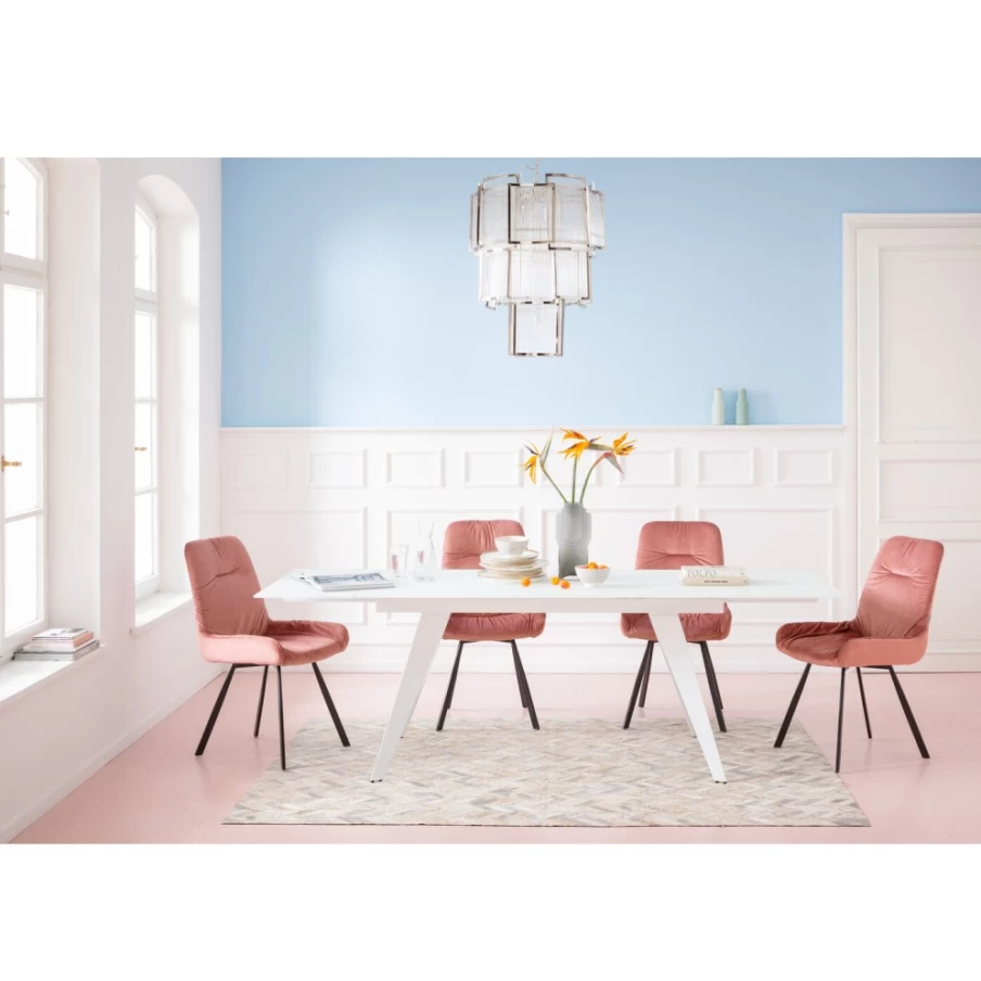 KARE Design Amsterdam White Extension Dining Table 160x90cm with 2x40cm Leaves