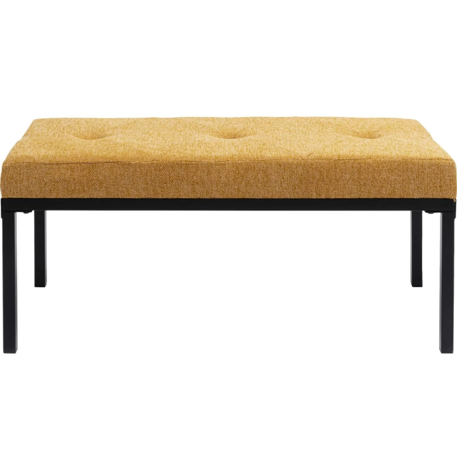 KARE Design Modern Bench Paco Mustard Yellow 90cm Stylish Seating Furniture