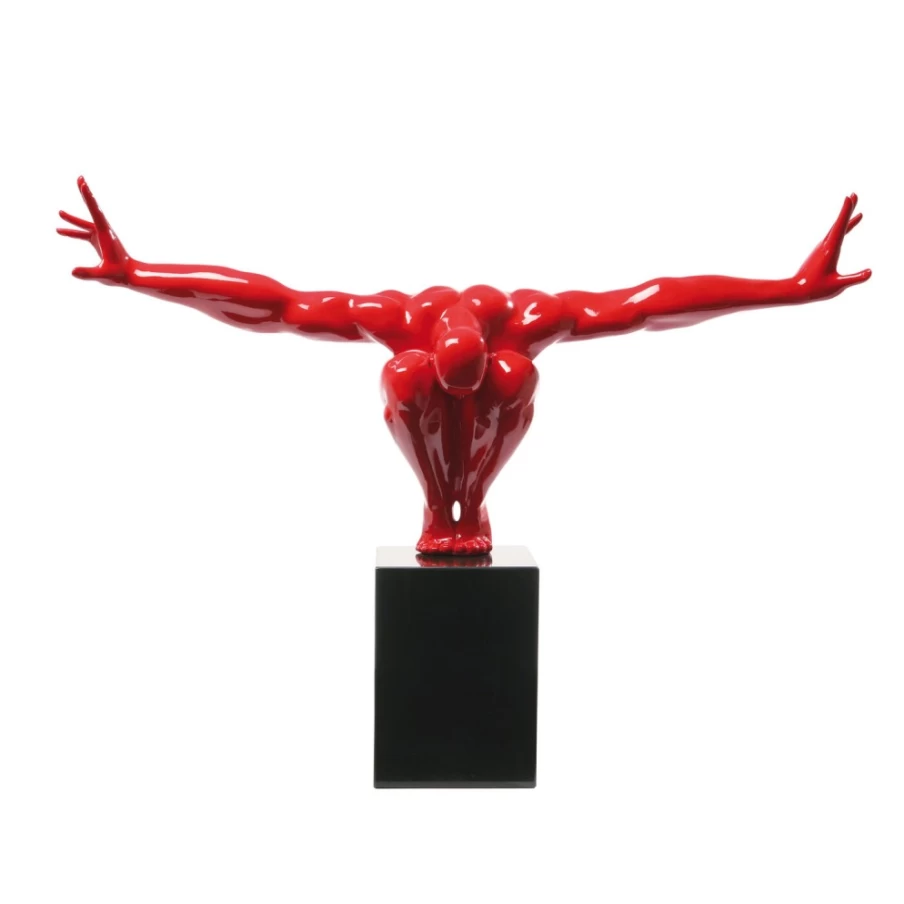 KARE Design Modern Deco Object Athlet Red Sculpture 75cm for Home Decor