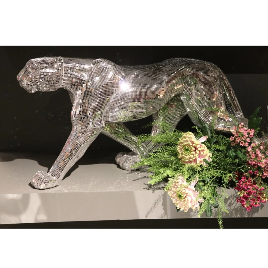 KARE Design Modern Leopard Mosaic Decor Figurine - 95cm Handmade Animal Statue for Home & Garden