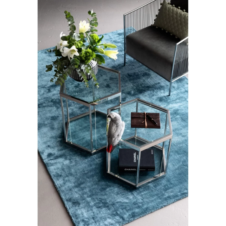 KARE Design Modern Ocean Blue Plush Carpet 170x240 cm for Cozy Home Decor