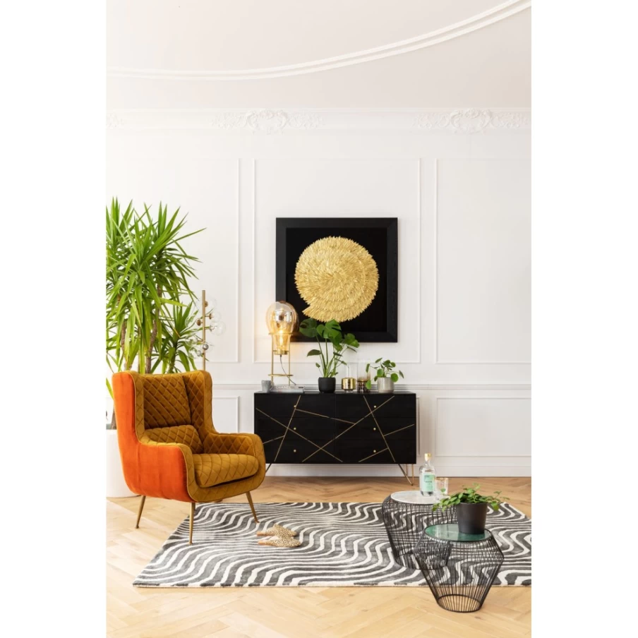 "KARE Design Modern Gold Vein Sideboard with 6 Drawers - 145x82cm Storage Cabinet"