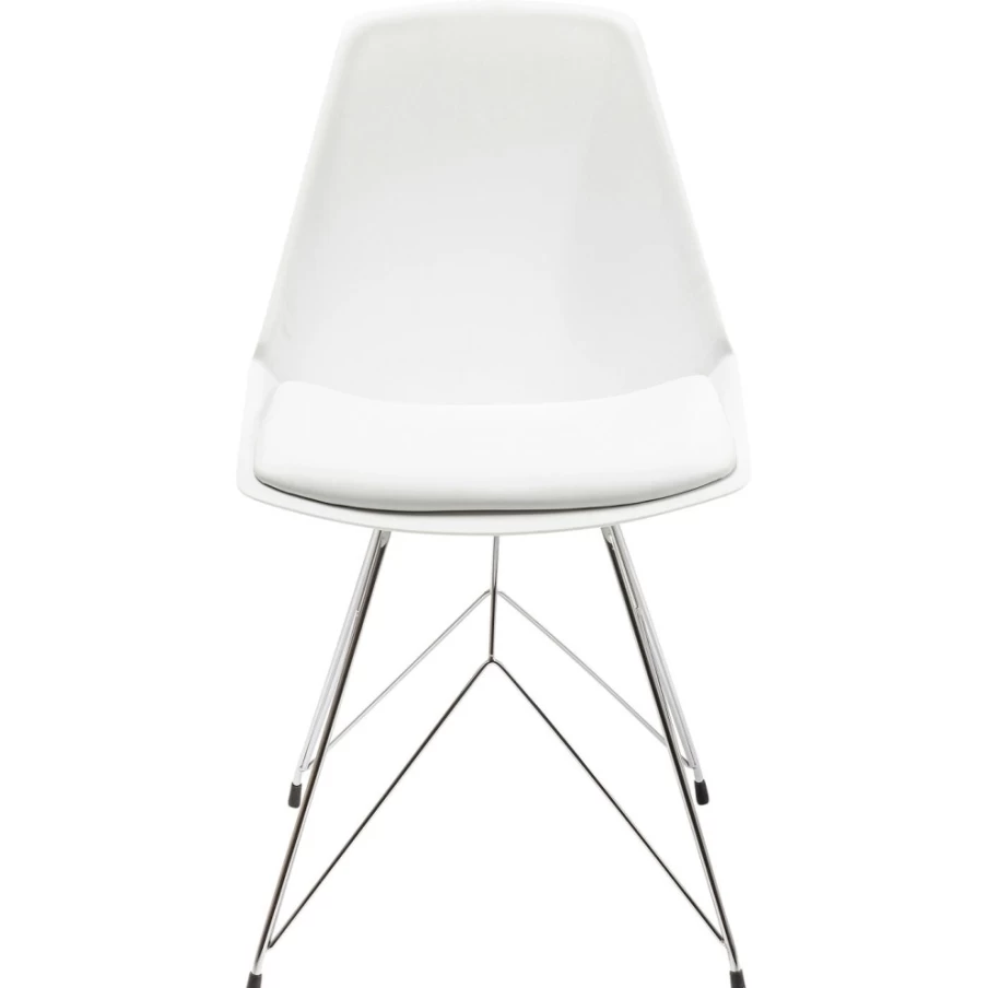 "KARE Design Modern White Wire Chair - Contemporary Metal Frame Dining Chair"
