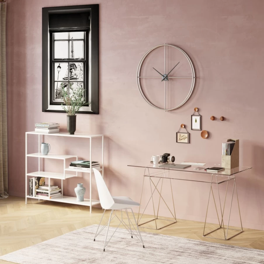 "KARE Design Modern White Wire Chair - Contemporary Metal Frame Dining Chair"