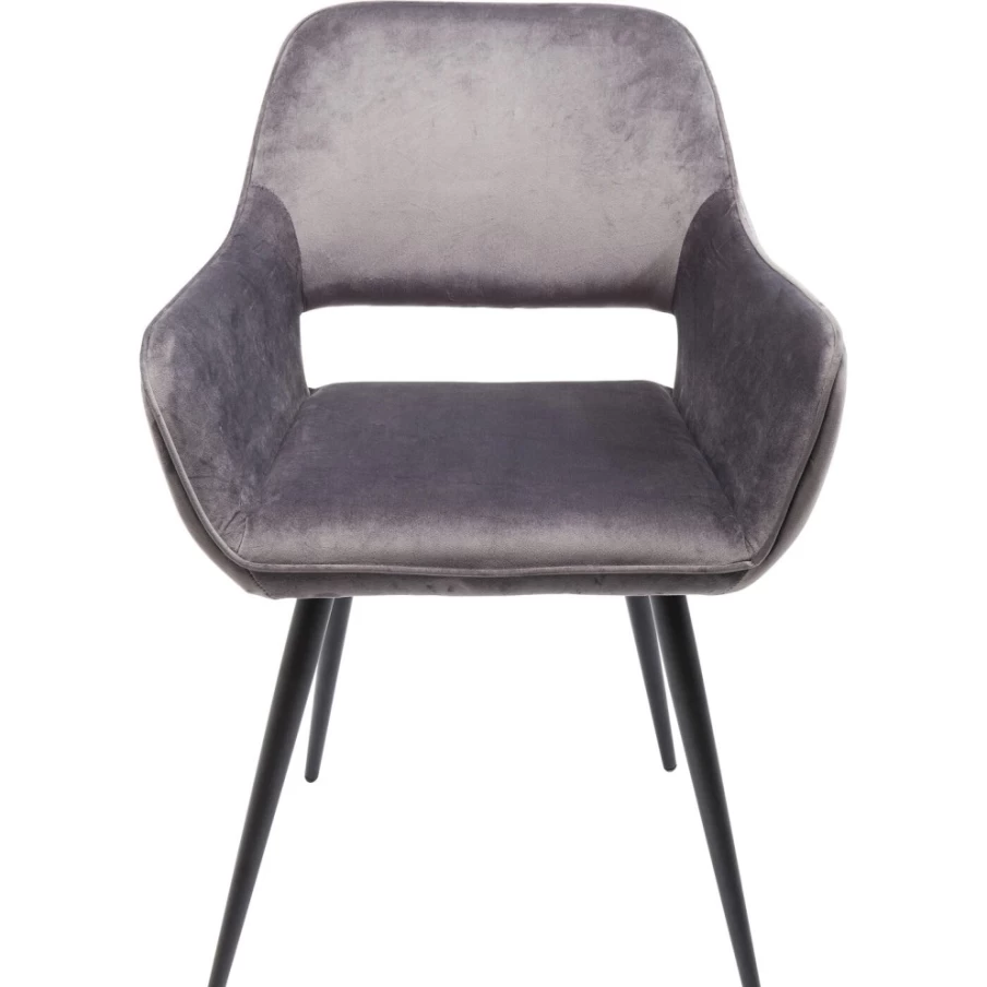 "KARE Design Modern Armchair With Armrests - San Francisco Grey Upholstered Lounge Chair"
