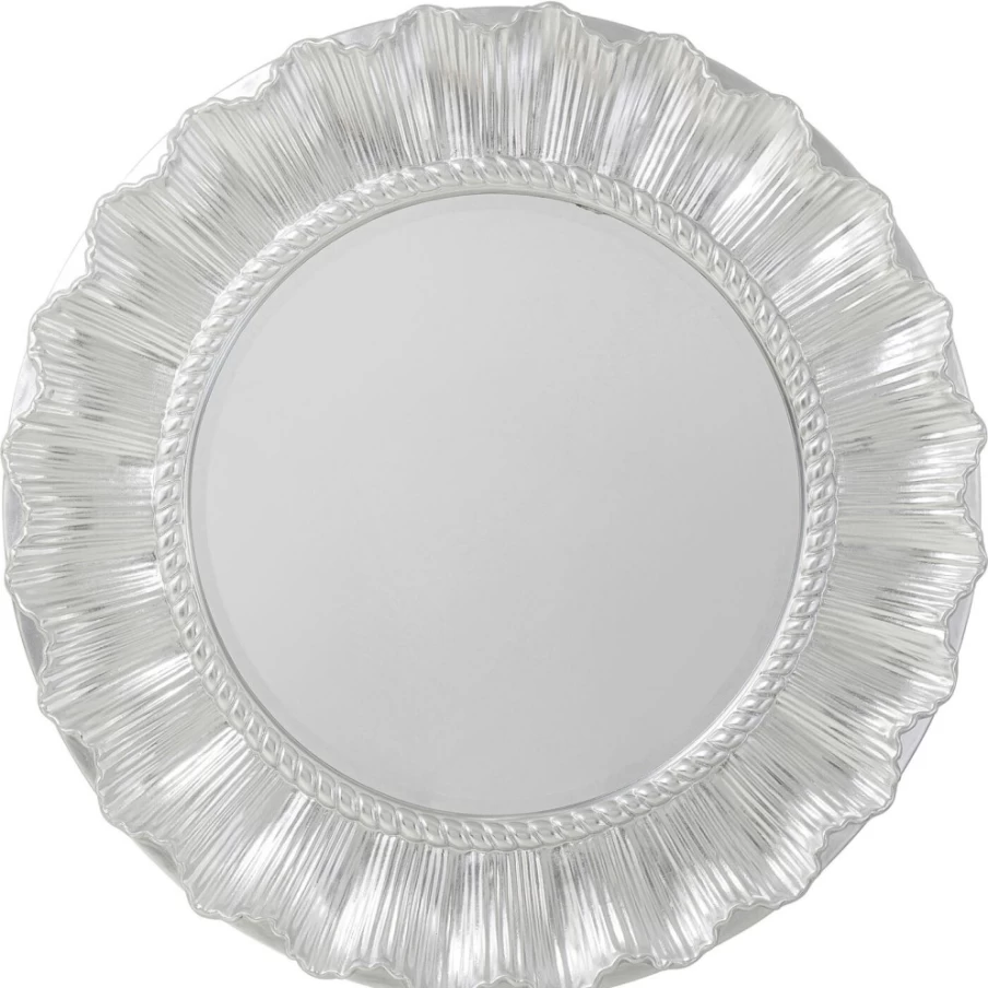 KARE Design Sunburst Wall Mirror - Silver Round Decorative Mirror 84cm
