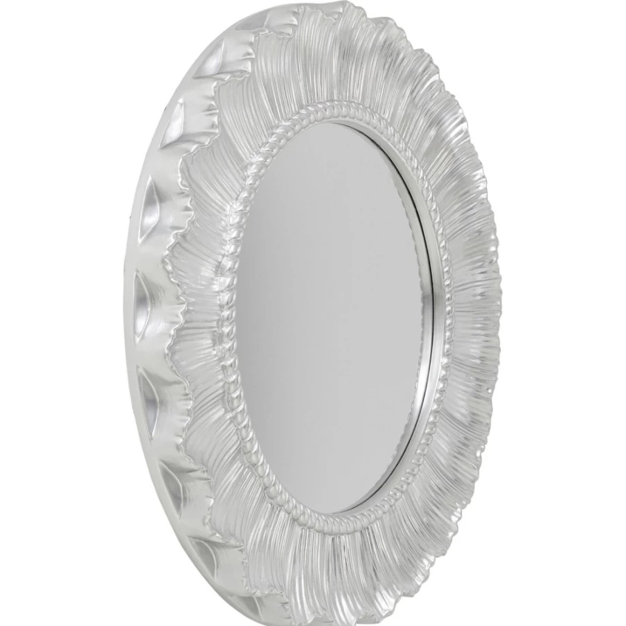 KARE Design Sunburst Wall Mirror - Silver Round Decorative Mirror 84cm