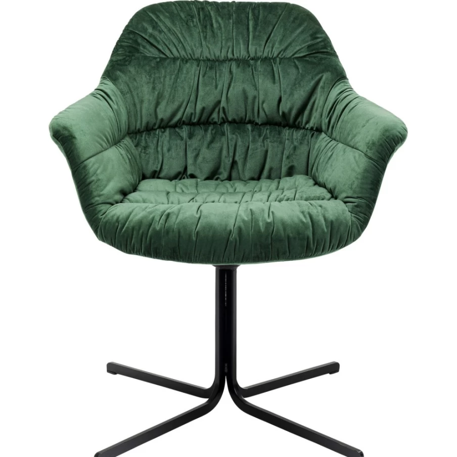 KARE Design Colmar Green Swivel Armchair - Modern Rotating Lounge Chair