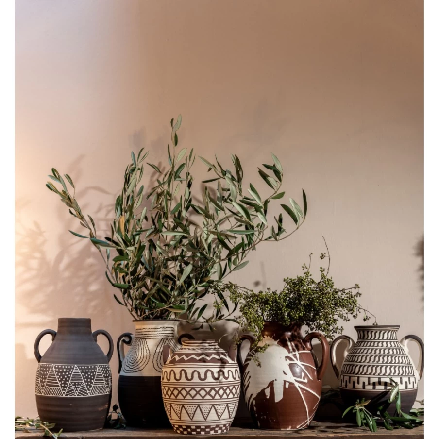 "KARE Design Modern Ceramic Vase Nio 20cm - Decorative Home & Interior White Flower Pot"