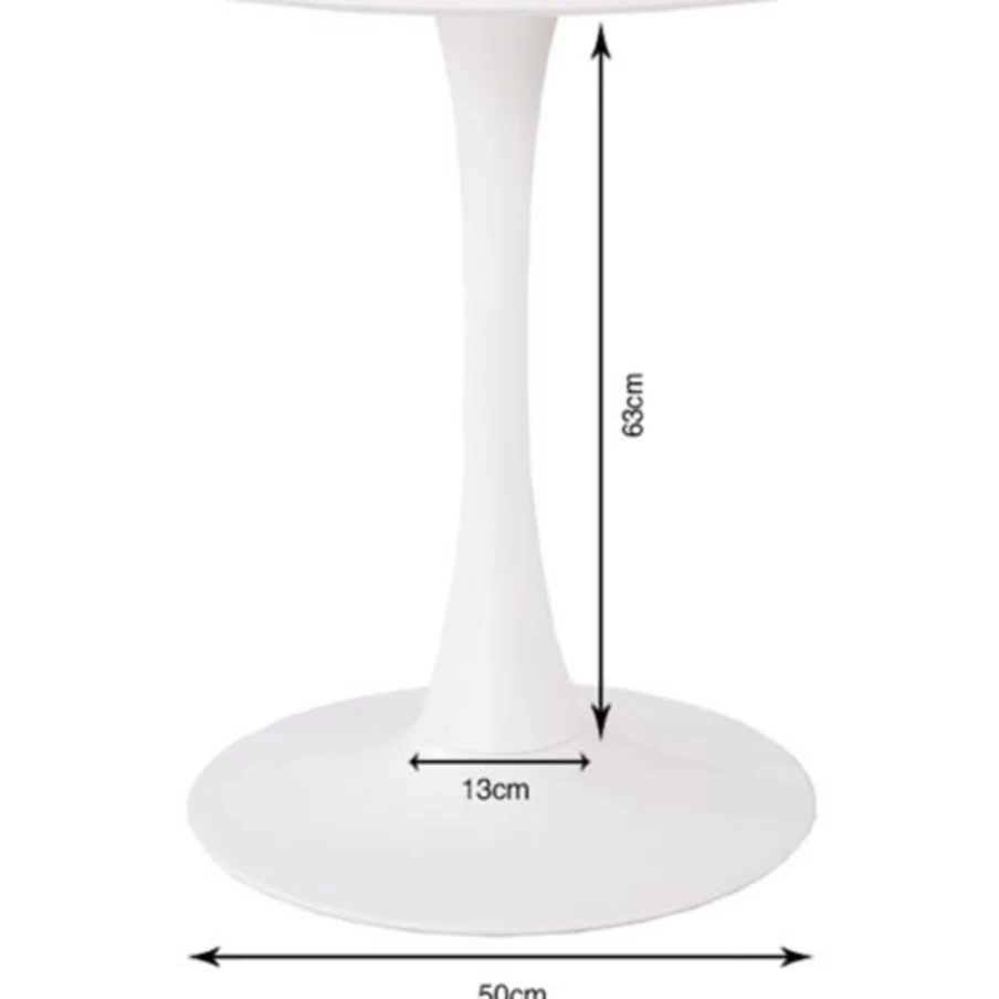 KARE Design Modern White Table Base Schickeria - 80cm Round Dining Pedestal Stand