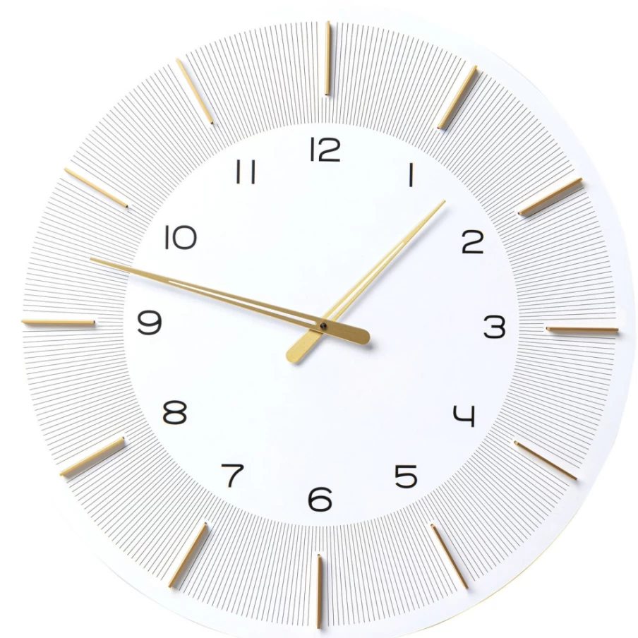 KARE Design Modern White Wall Clock Lio - 60cm Round Contemporary Decorative Clock for Home & Office