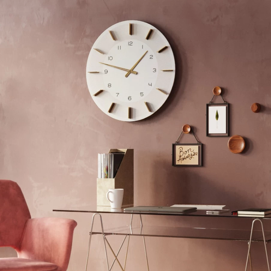 KARE Design Modern White Wall Clock Lio - 60cm Round Contemporary Decorative Clock for Home & Office