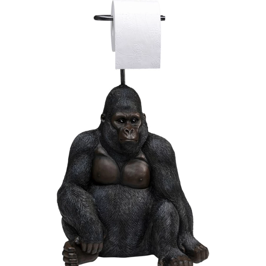 KARE Design Modern Monkey Toilet Paper Holder - 51cm Gorilla-Themed Bathroom Organizer