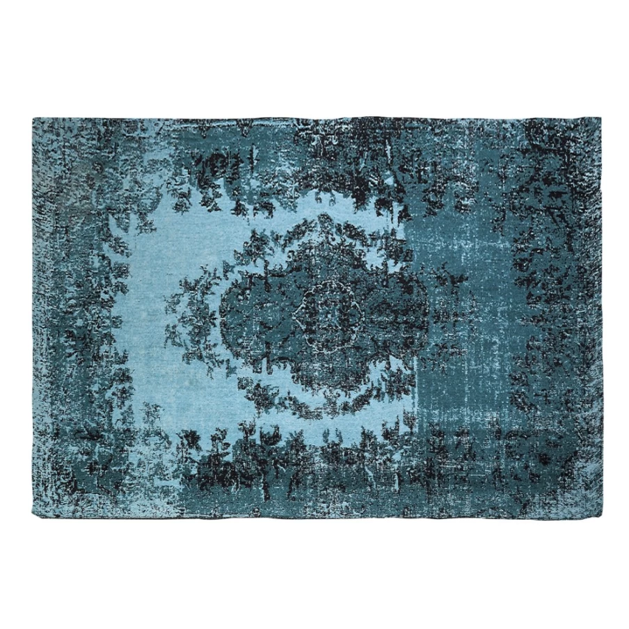 KARE Design Modern Turquoise Kelim Carpet 200x300cm - Pop Art Handwoven Rug