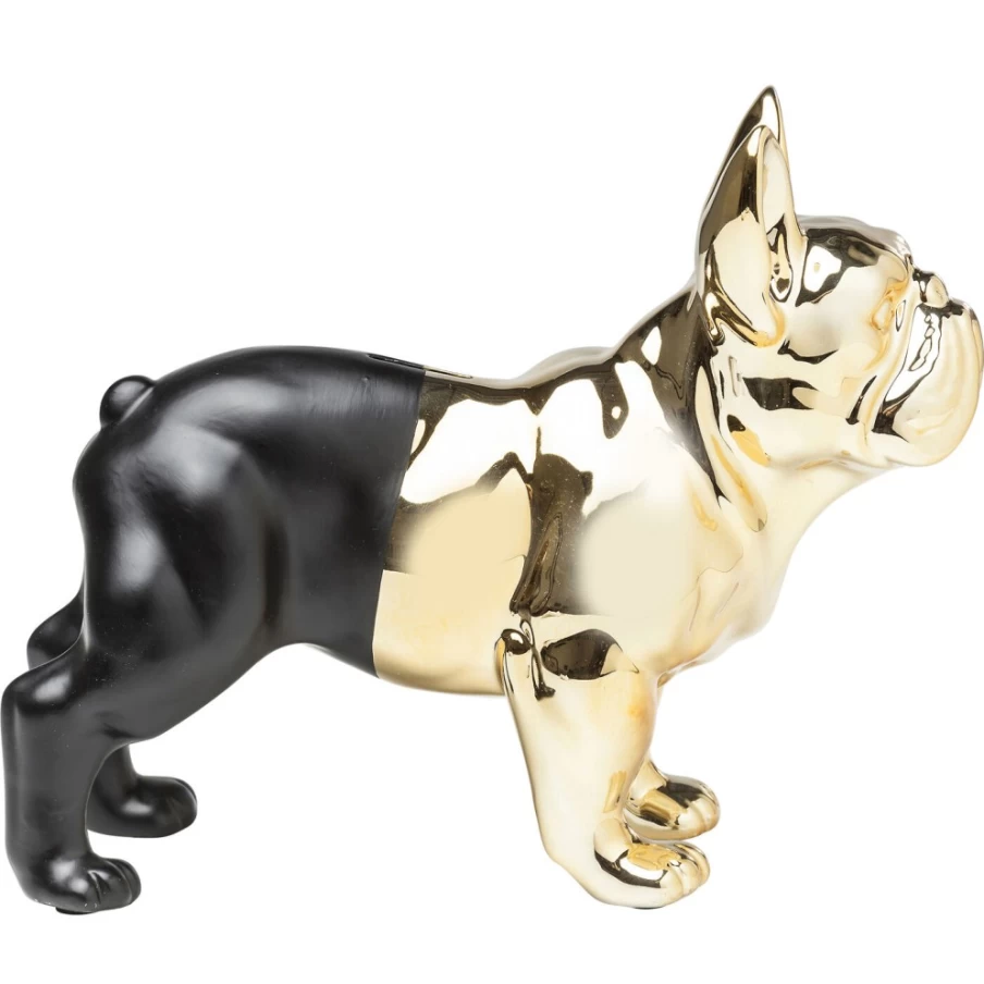 KARE Design Gold and Black Bulldog Money Box - Decorative Savings Bank
