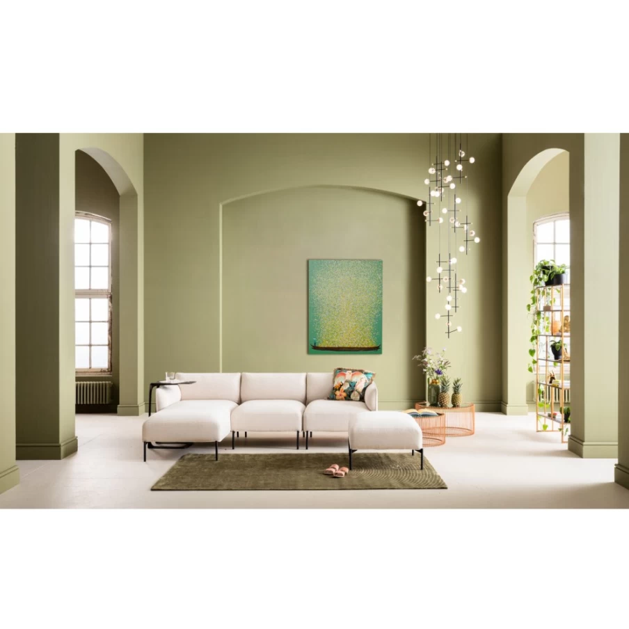 "KARE Design Floral Boat Canvas Art Print - Green & Yellow Landscape Painting 80x100cm Wall Decor"