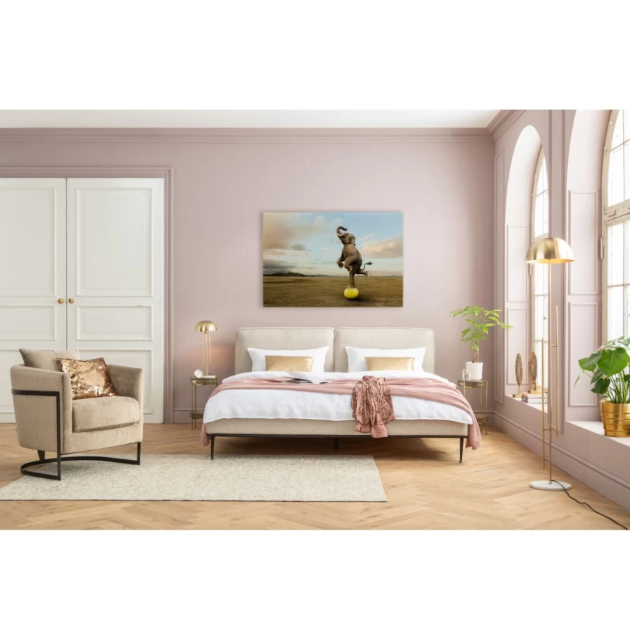"KARE Design Modern Glass Elephant Wall Art - 150x100cm Large Picture Balance Decor"