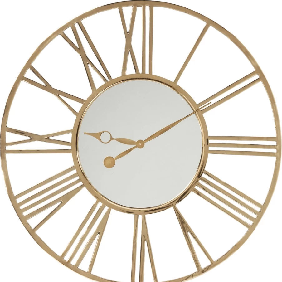"KARE Design Modern Giant Gold Wall Clock 120cm Round Luxury Decorative Home Office Clock"