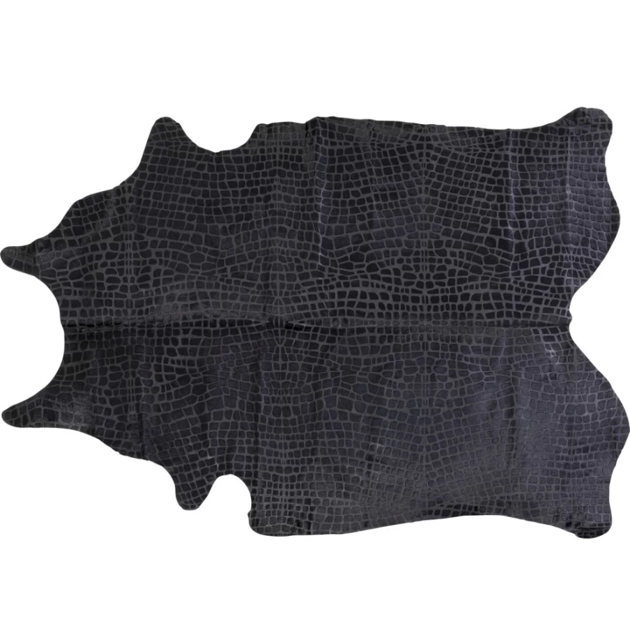 KARE Design Modern Crocodile Pattern Carpet 168x224 cm in Black | Premium Textured Floor Rug