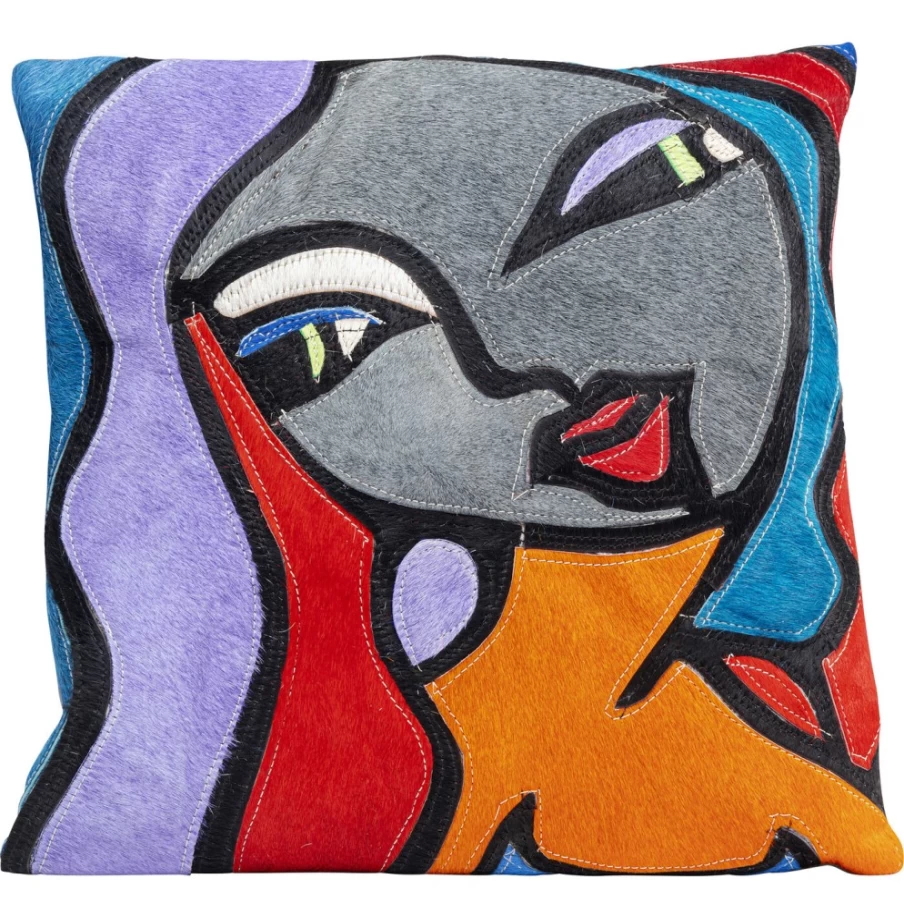 KARE Design Monique Purple Hair Decorative Cushion Cover 40x40 cm Modern Square Pillow Case