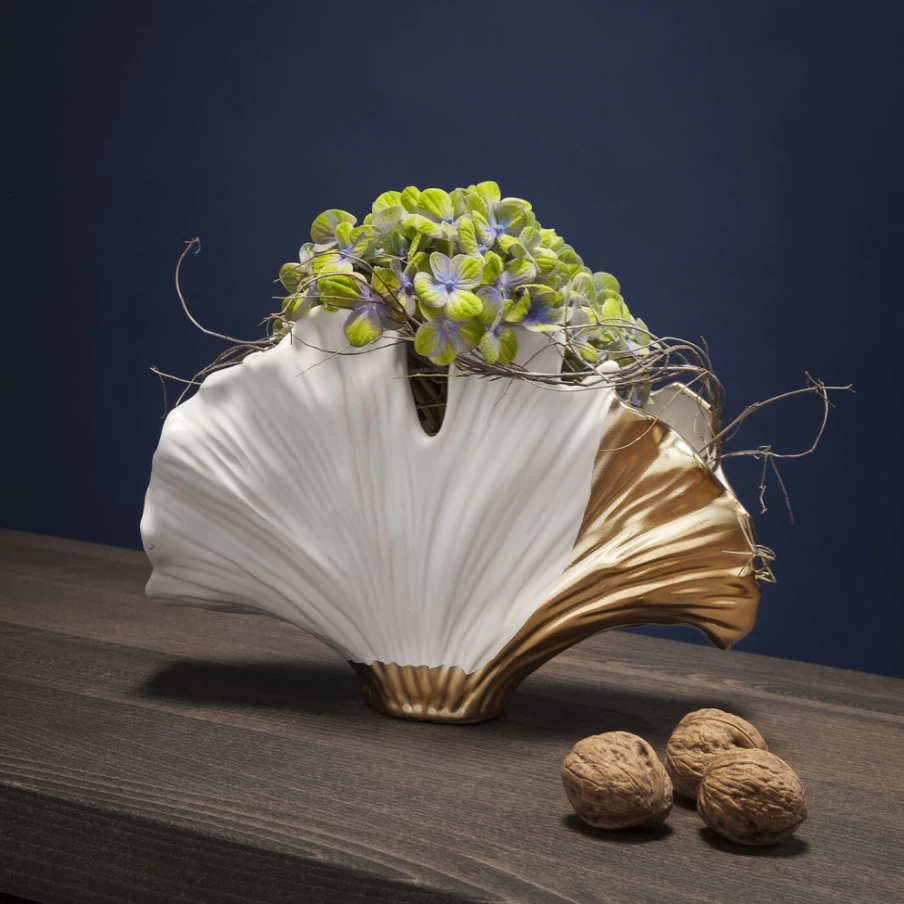 "KARE Design Modern Ginkgo Leaf Vase - 18cm Elegant Home Decor"