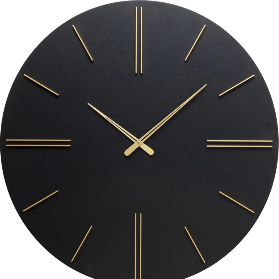 "KARE Design Modern Wall Clock Luca - 70cm Black Round Clock for Home & Office Decor"