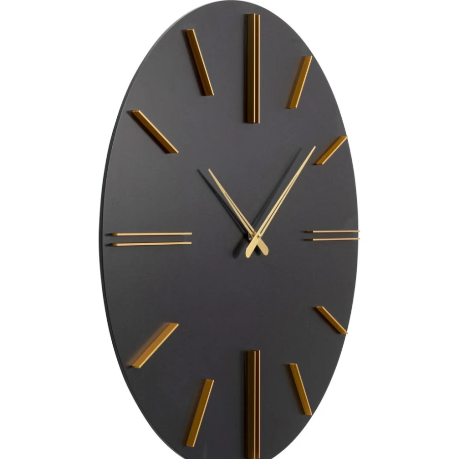 "KARE Design Modern Wall Clock Luca - 70cm Black Round Clock for Home & Office Decor"