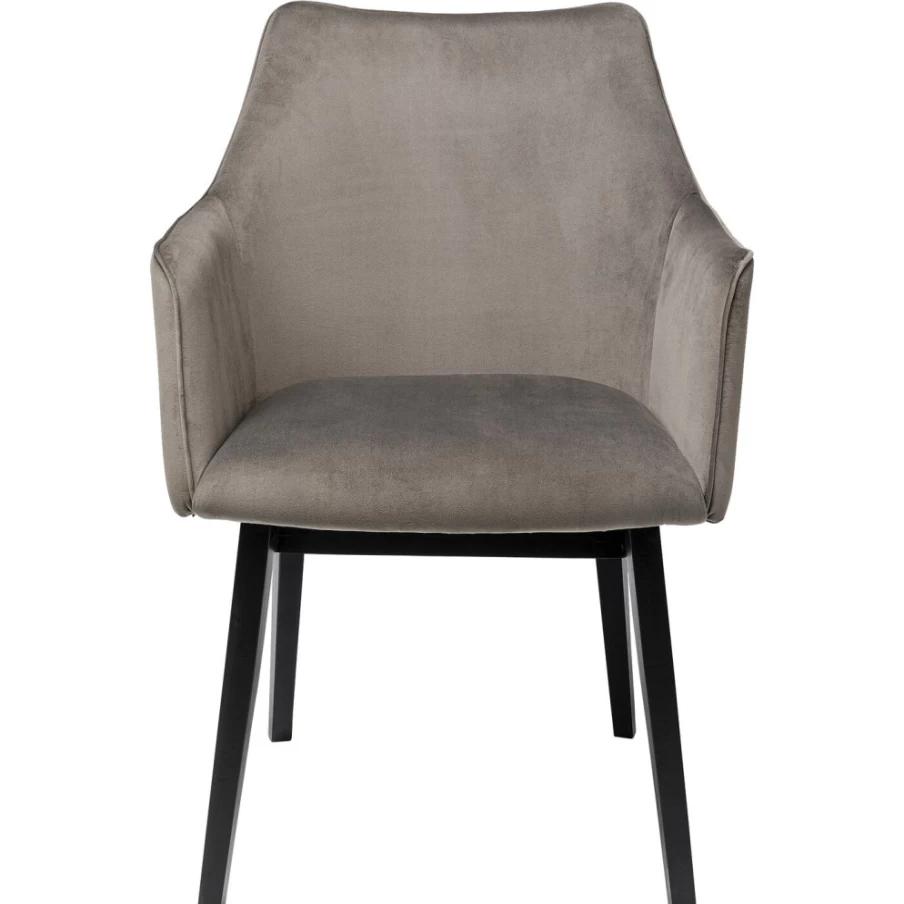 "KARE Design Modino Velvet Grey Armchair – Luxurious Comfort with Armrests"