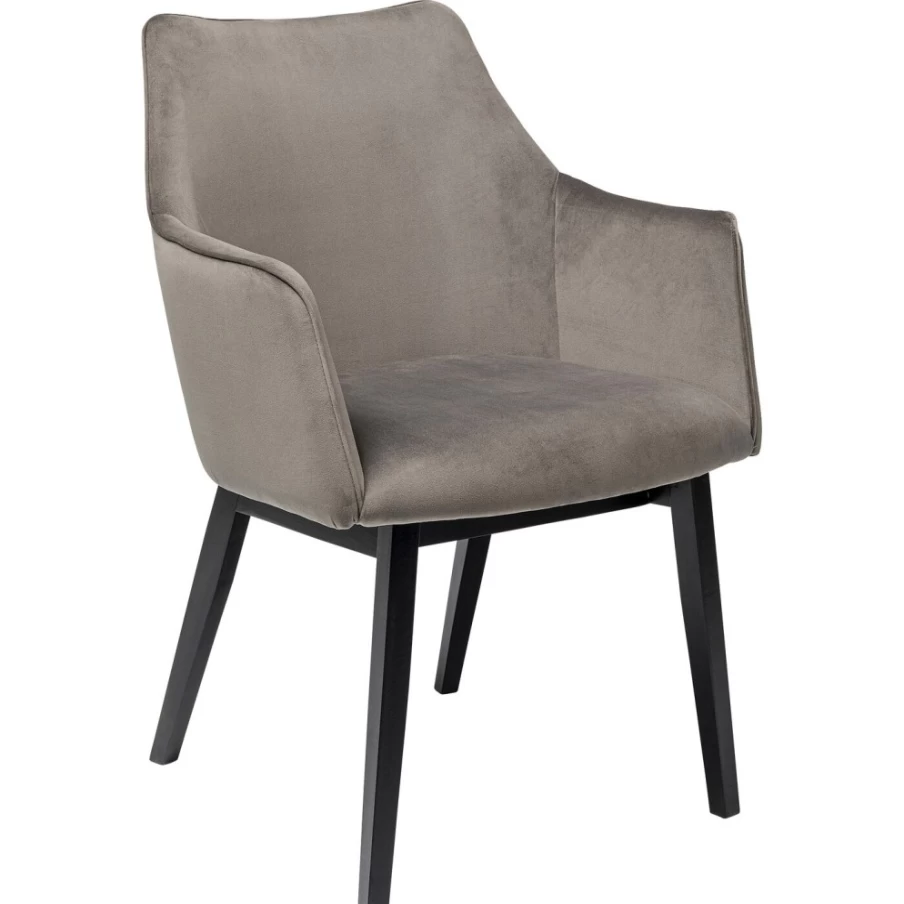 "KARE Design Modino Velvet Grey Armchair – Luxurious Comfort with Armrests"