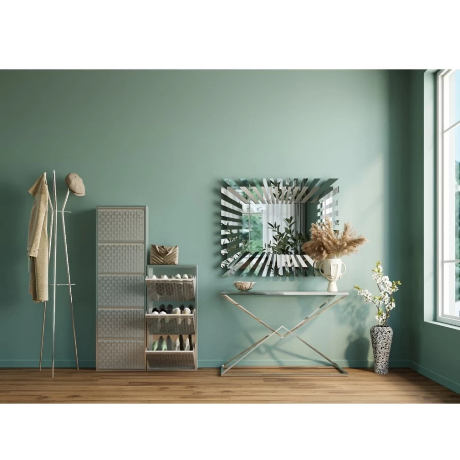 KARE Design Caruso 3 Silver Brushed Shoe Storage Container Organizer