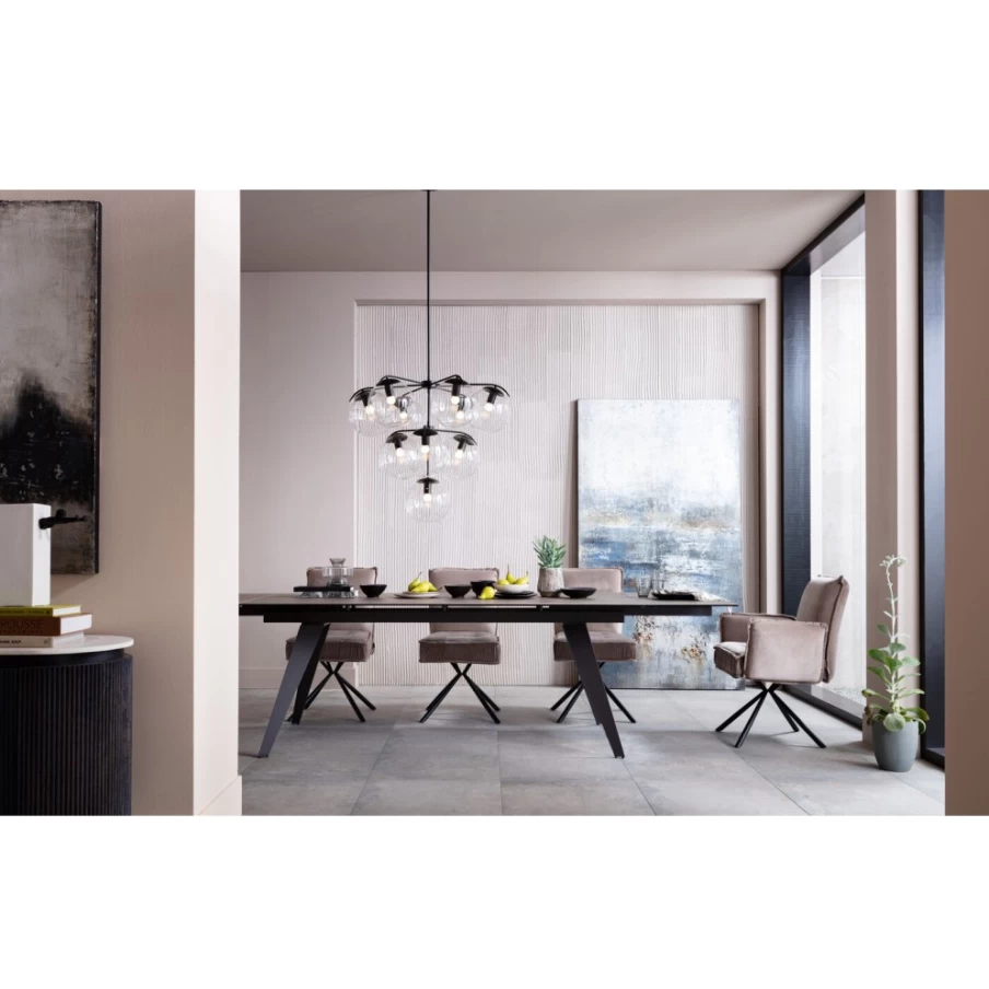KARE Design Amsterdam Dark Extension Dining Table 200cm (45+45)x100cm Modern Expandable Wooden Table