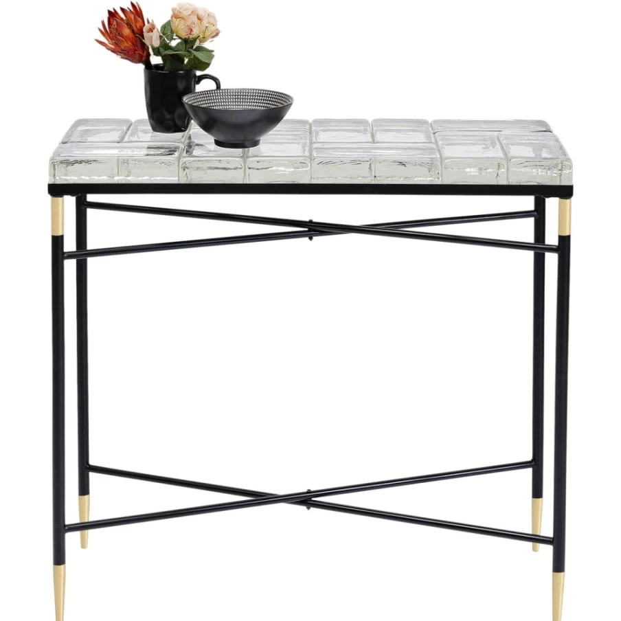 KARE Design Modern Console Table Iceline Black 82cm x 76cm Entryway Hall Table