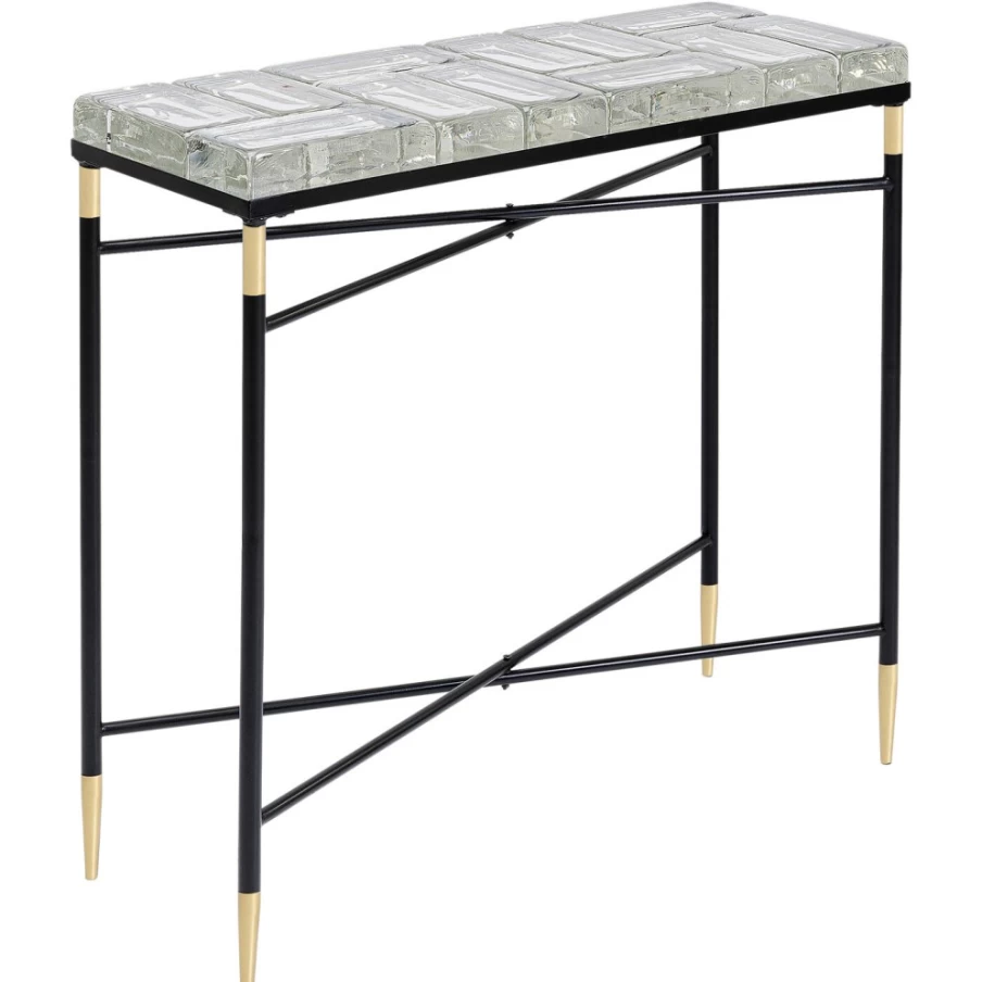 KARE Design Modern Console Table Iceline Black 82cm x 76cm Entryway Hall Table