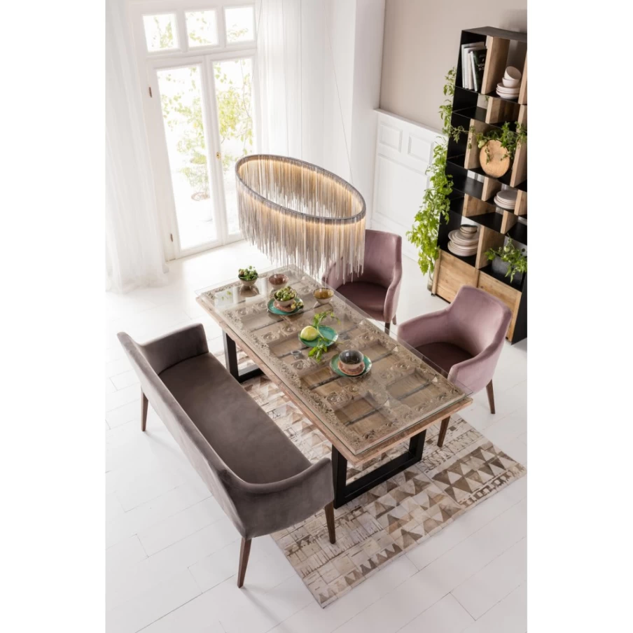 KARE Design Modern Dining Table Kalif 200X90Cm - Scandinavian Style Wooden Table for Kitchen & Dining Room