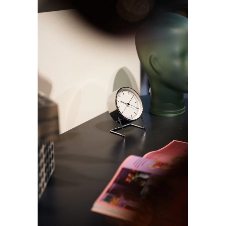 KARE Design Modern Silver Alarm Clock - 10x12cm Stylish Levin Bedroom Desk Clock